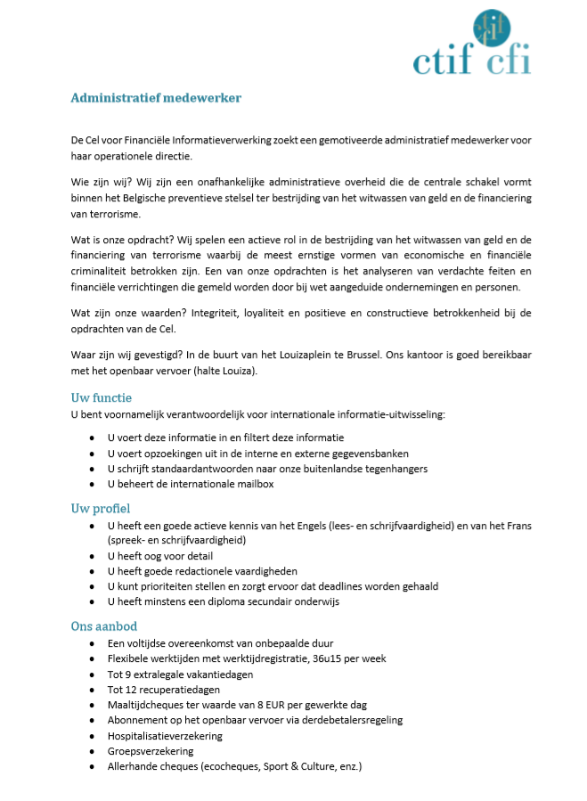 advertentie administratief medewerker internationaal 2022 preview