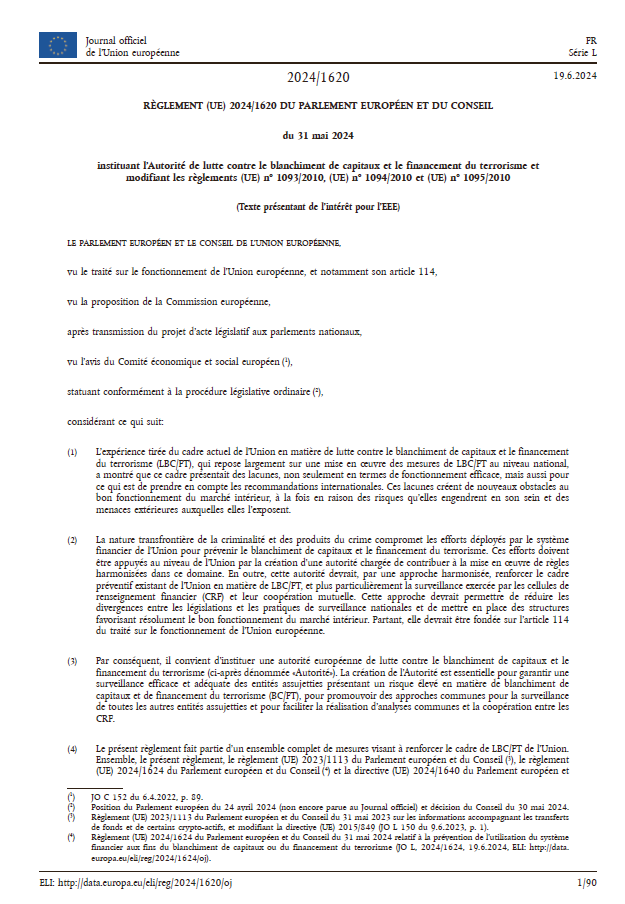 Règlement (UE) 2024/1620