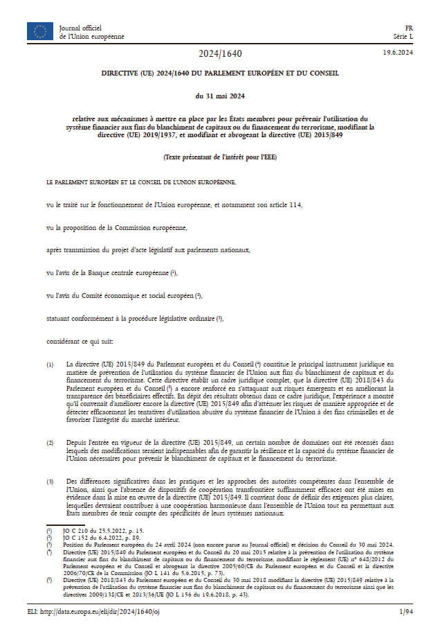 Directive (UE) 2024/1640